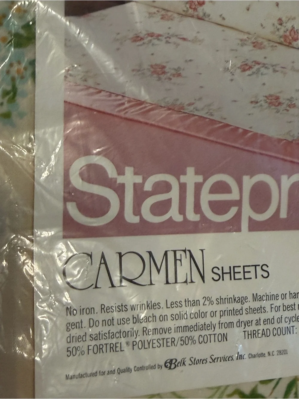 🆕 StatePride NOS cotton poly double full flat sheet yellow roses 81”x96” Carmen